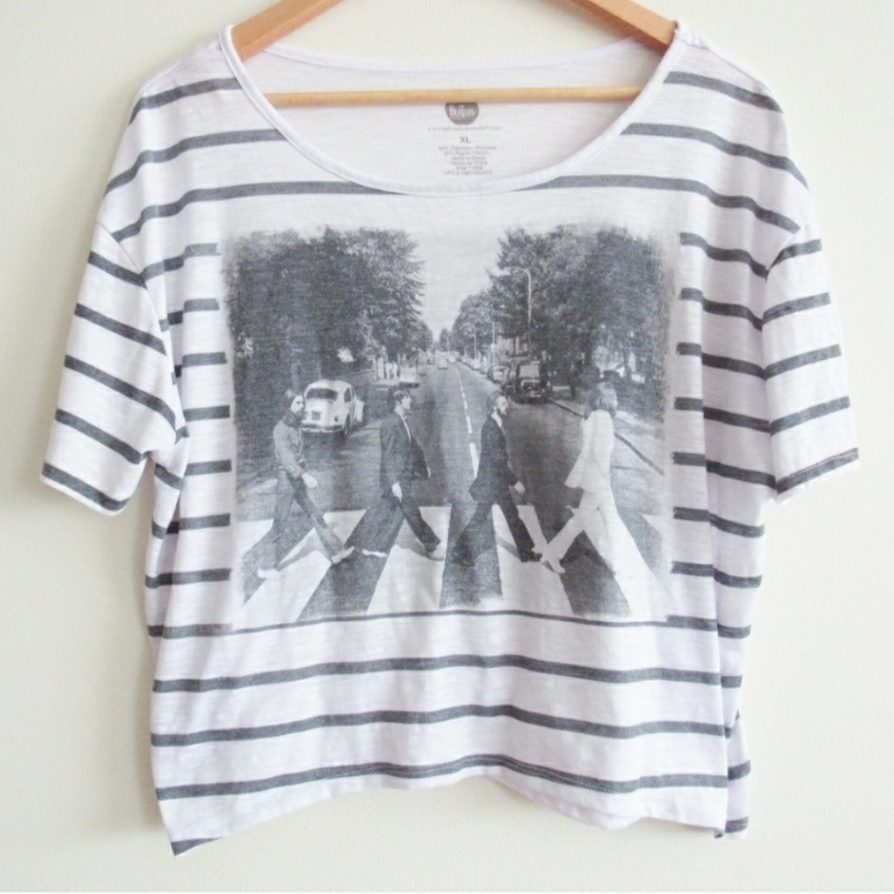 The Beatles Abbey Road Crop Top Band Tee XL